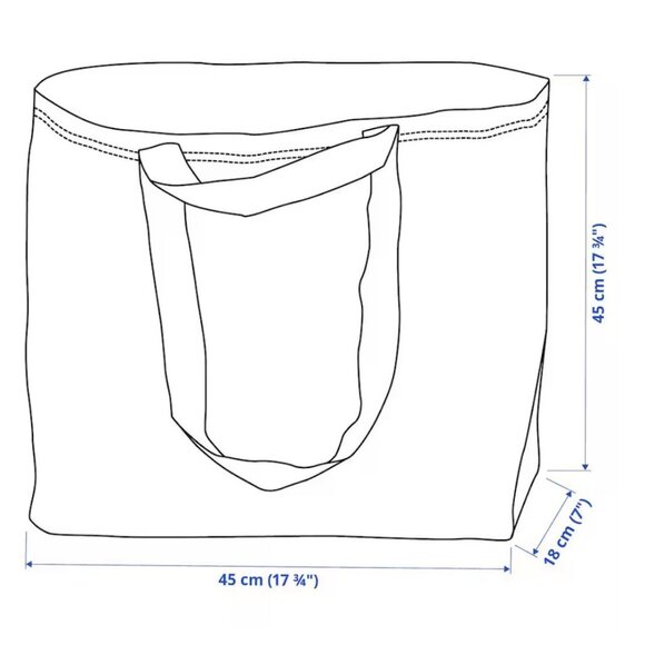 Reusable Shopping Bag Medium Blue Ikea Tote Double Handles mq - Picture 6 of 6